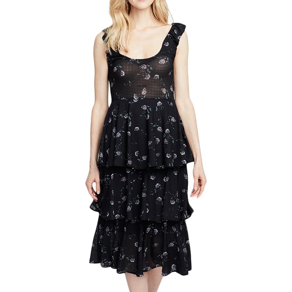 Rachel Roy XS Navy Blue Floral Dress 1L19